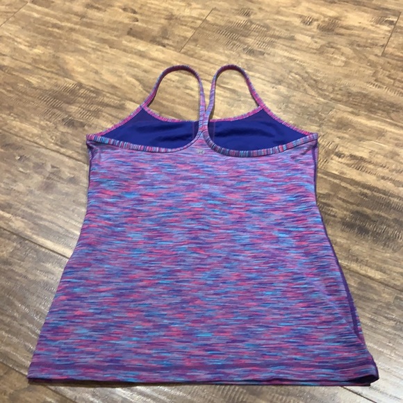 Lululemon power y tank top in blue, pink, purple space stripes - Picture 4 of 6